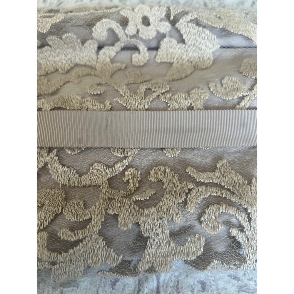 TADASHI SHOJI Greta Sand Lace Tie Waist Dress Size 12 - Picture 9 of 16